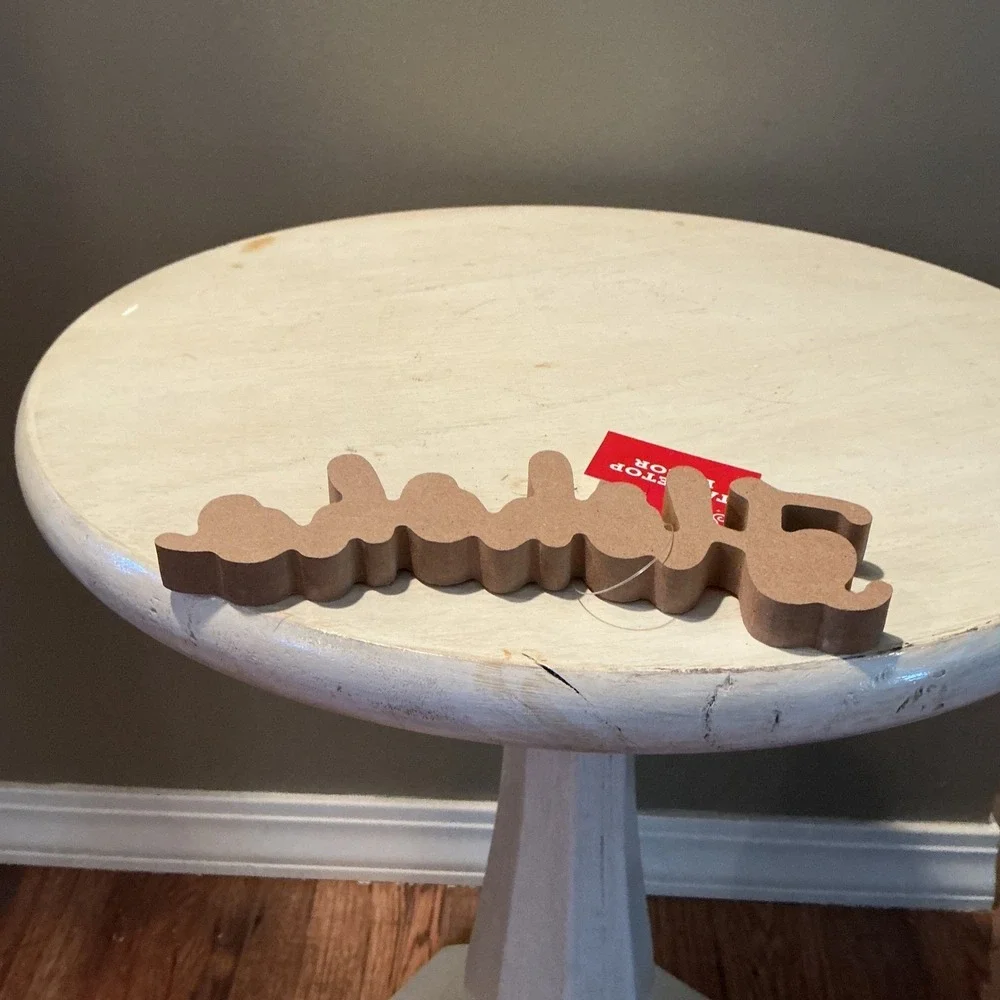 Holiday Style Tabletop Decor Ho ho‎ ho Red Glitter Wood Sign Christmas Accent